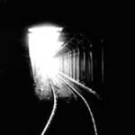 The Journey Ends  1992
Leaving Camden, NJ and entering the tunnel of Phila. Pa. I shot the entire journey in the window of the last car.
8 x 10 in  ...  $ 855
19 x 30 in ... $2,250