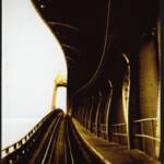 The Journey Continues  92
Shooting out the last train car window - Ben Franklin Bridge

8 x 10 in. ...  $ 765   
20 x 30 ...     $2,250   