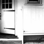 The Visitor   1986
Back entrance to a retreat house. I could feel the presence of someone.

8 x 10 in.   ...    $   765
20 x  30 in.   ... $2,250